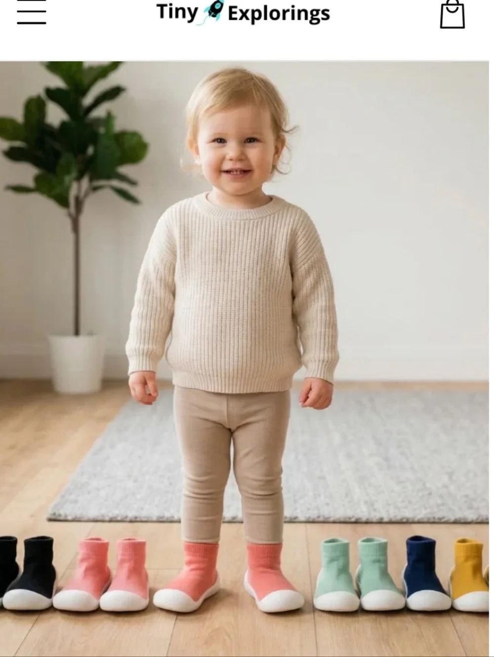 Tiny Explorings Giraffe Sock Shoes - Tan Brown - 20/21 (6-12 Months)